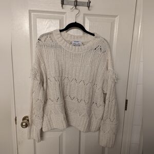 Old Navy Knit Sweater with Shoulder Fringe Large Winter Cozy